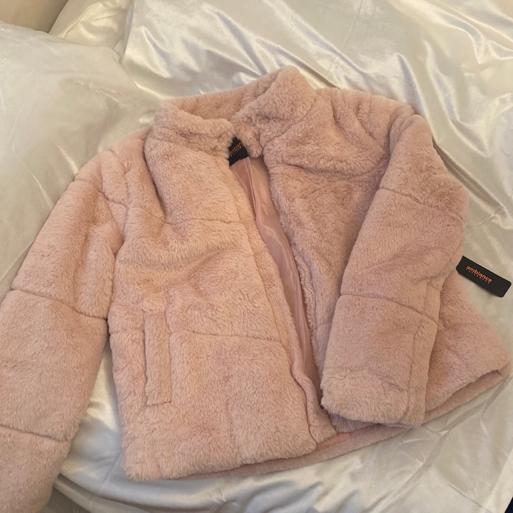 Ambiance Outerwear Pink Fur Coat💓